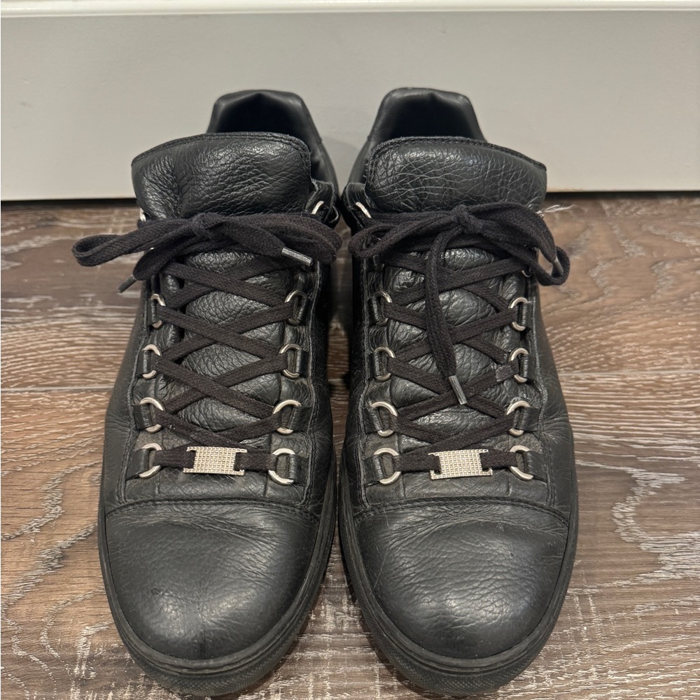 Balenciaga Black Leather Men's Sneakers